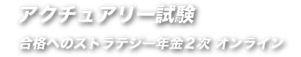 アクチュアリー試験　合格へのストラテジー年金2次　オンライン